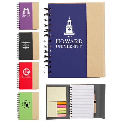 Promotional Eco Magnetic Notebook W/Sticky Notes and Flags & Pen