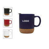 12 oz. Ceramic Coffee Mug with Cork Base and Lid