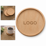 3.46" Round Wooden Coasters